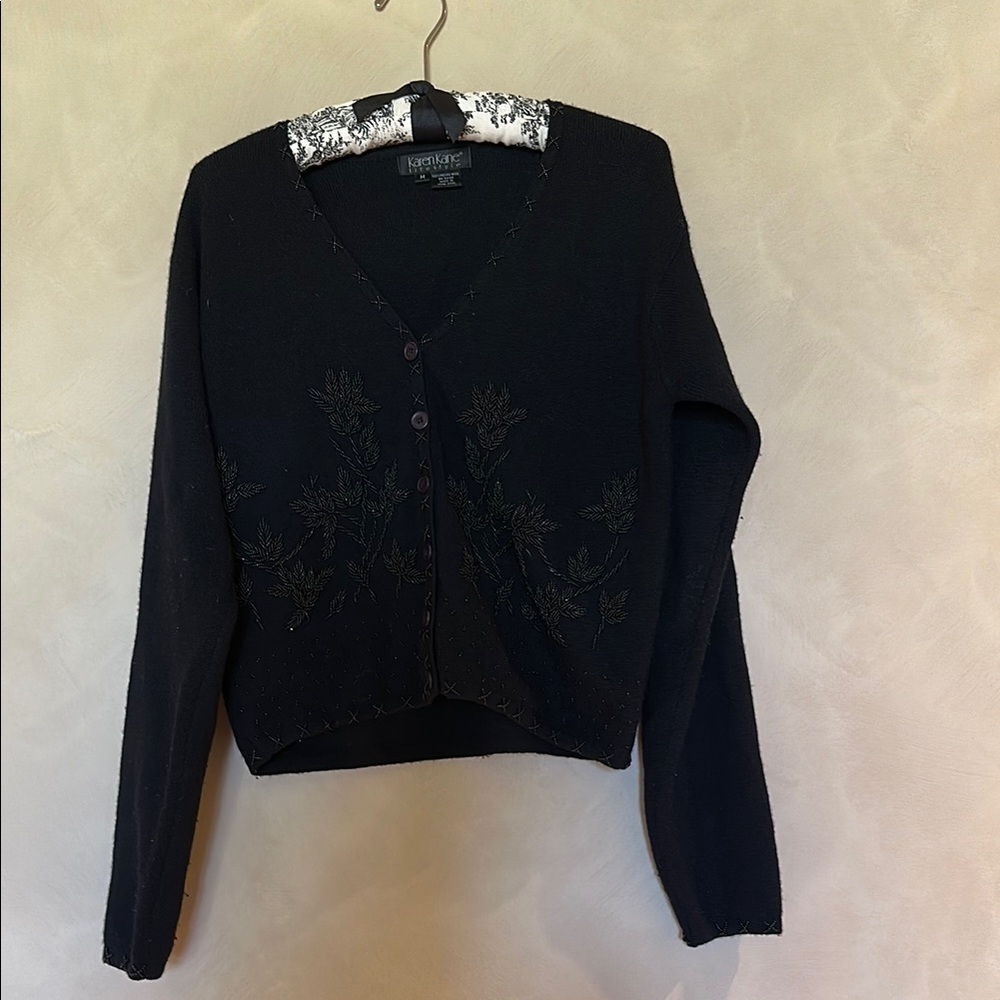 Women's Karen Kane Wool Black Long Sleeve Sweater